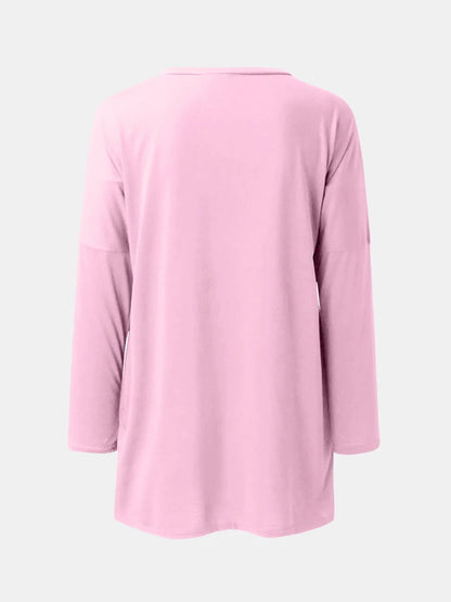 She Wears Glory™ Full Size Round Neck Long Sleeve T-Shirt - She Wears Glory Beverly Hills