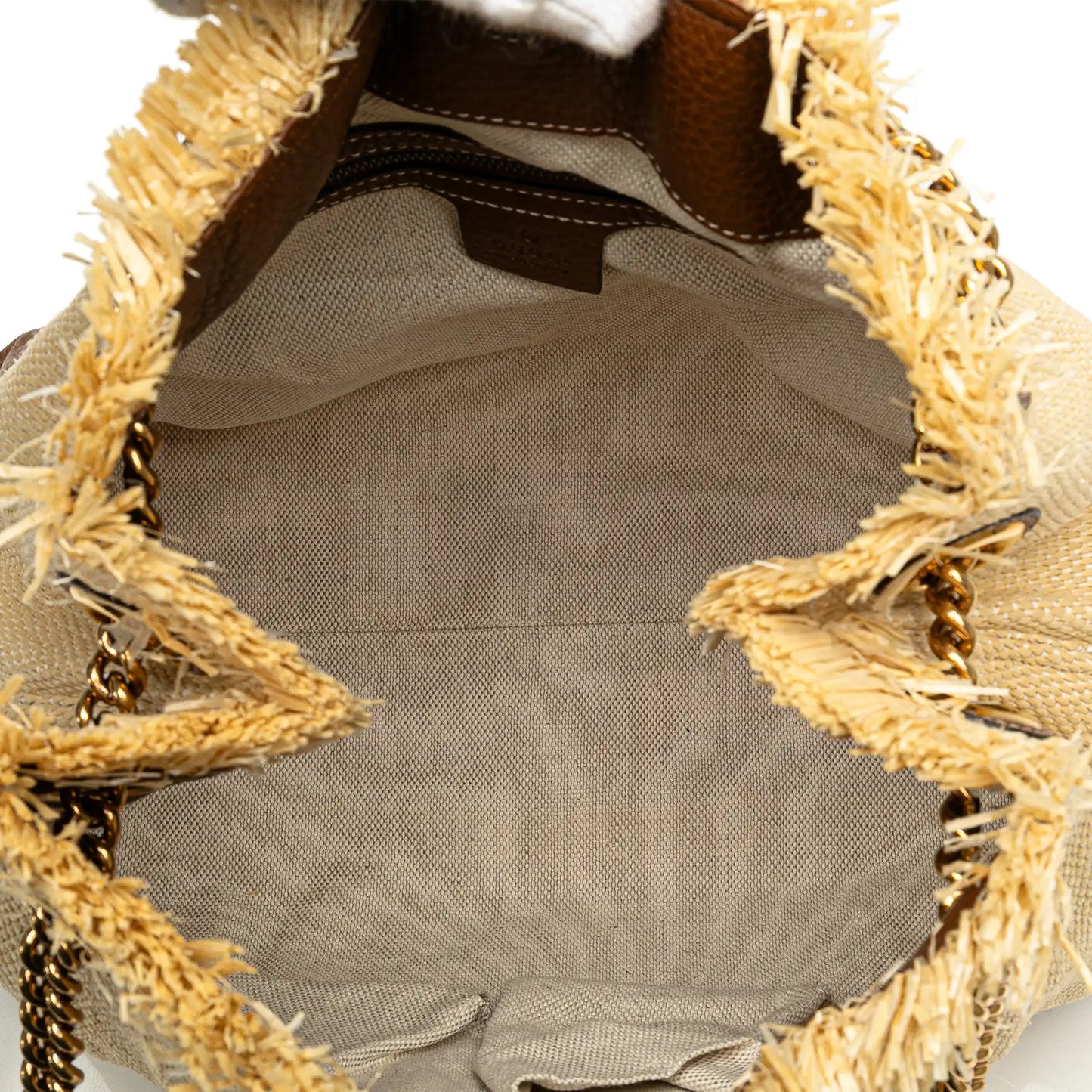 Gucci Medium Raffia Soho Chain Tote