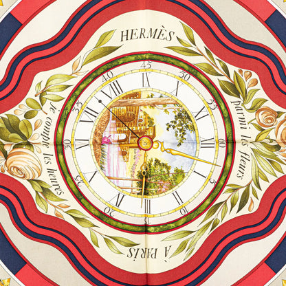 Hermès Parmi Les Fleurs Je Compte Les Heures Silk Scarf