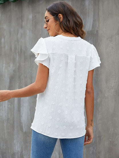 She Wears Glory™ — Anointed in Whispers Swiss Dot Blouse - She Wears Glory Beverly Hills
