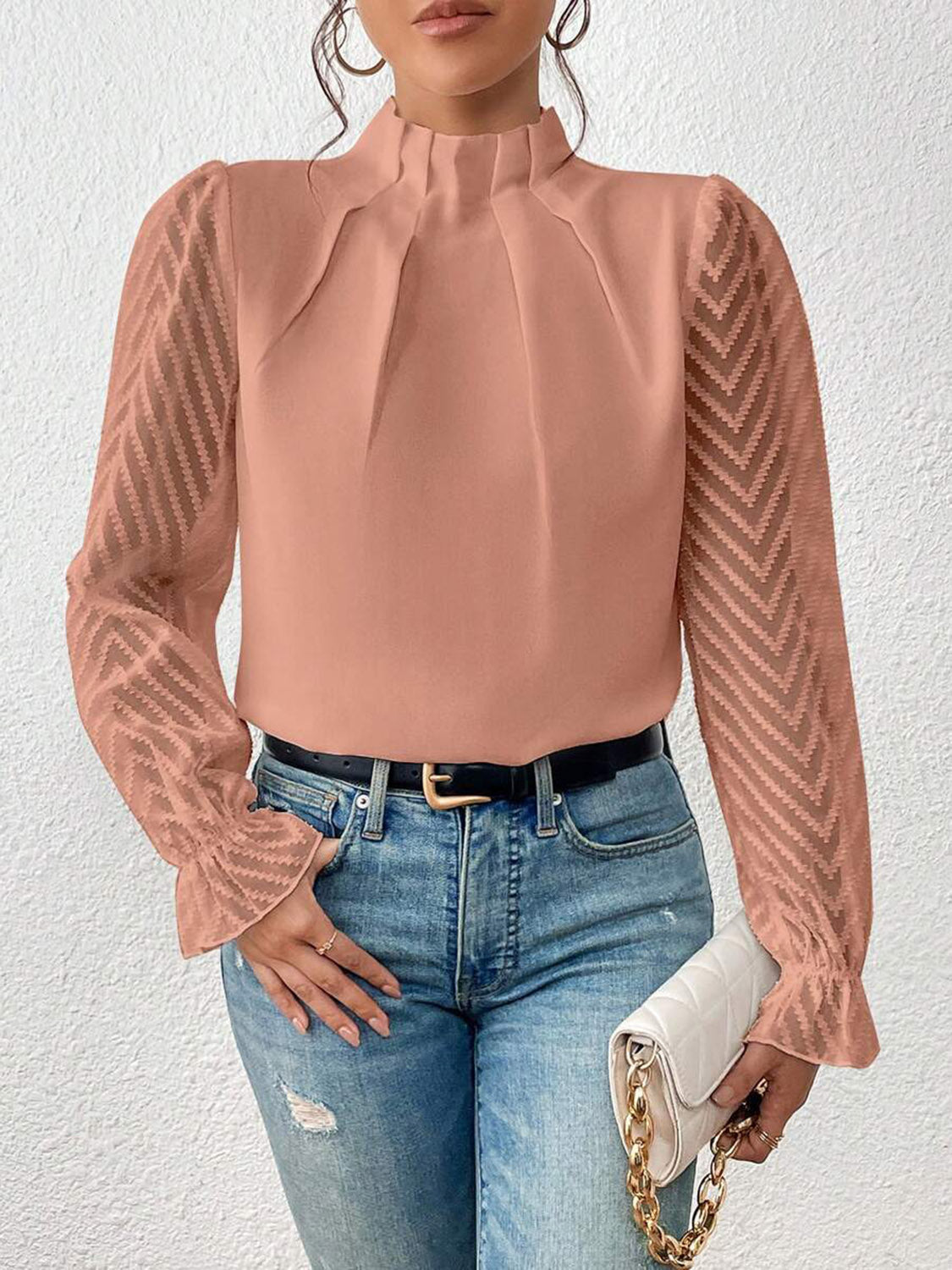 She Wears Glory™ — Crowned in Grace Flounce Sleeve Blouse - She Wears Glory Beverly Hills