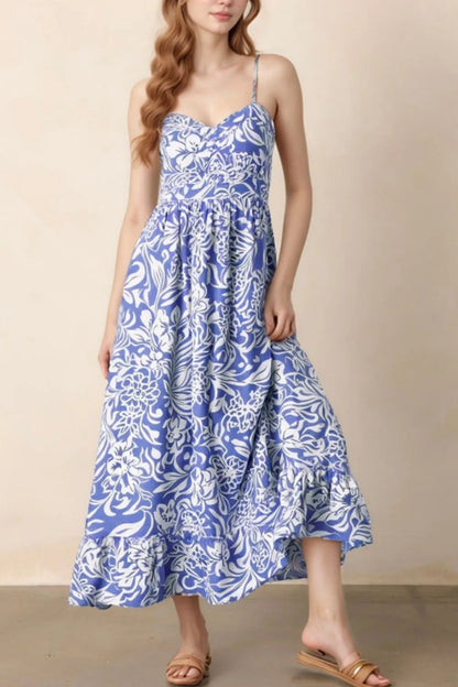 She Wears Glory “Hannah” Floral High Waist Dress - She Wears Glory Beverly Hills