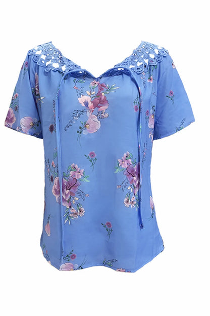 She Wears Glory™ — Called & Confident Printed Tie Neck Blouse - She Wears Glory Beverly Hills