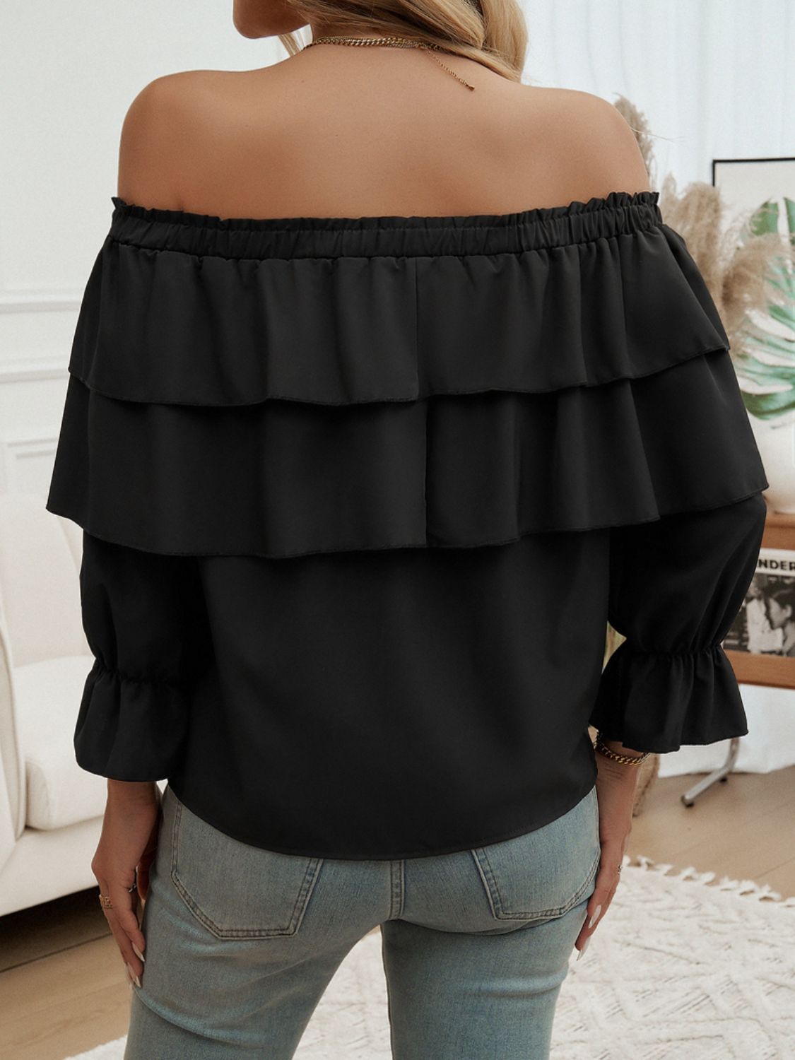 She Wears Glory™ — Redeemed Radiance Off-Shoulder Blouse - She Wears Glory Beverly Hills