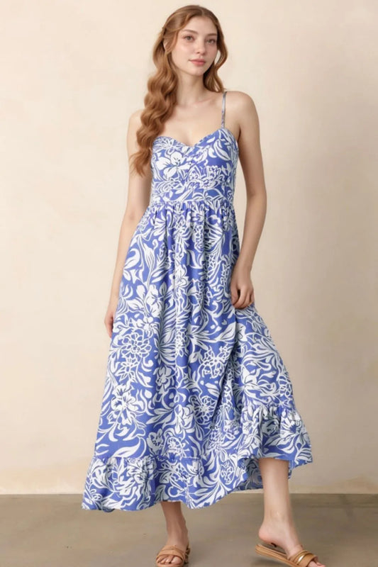 She Wears Glory “Hannah” Floral High Waist Dress - She Wears Glory Beverly Hills