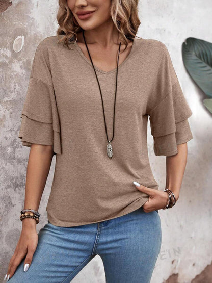 She Wears Glory™ — Chosen in Stillness V-Neck Blouse - She Wears Glory Beverly Hills