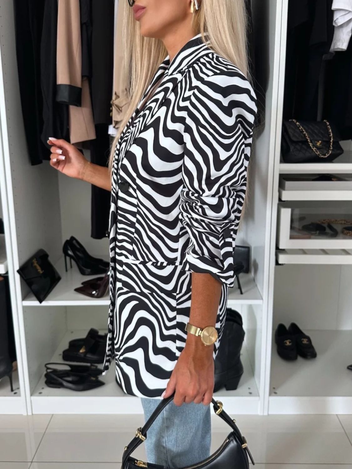 She Wears Glory “Roar of Righteousness” Animal Print Long Sleeve Blazer - She Wears Glory Beverly Hills