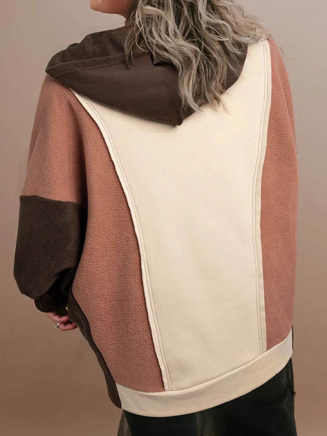 She Wears Glory™ “Grace in Motion” Color Block Long Sleeve Hoodie - She Wears Glory Beverly Hills