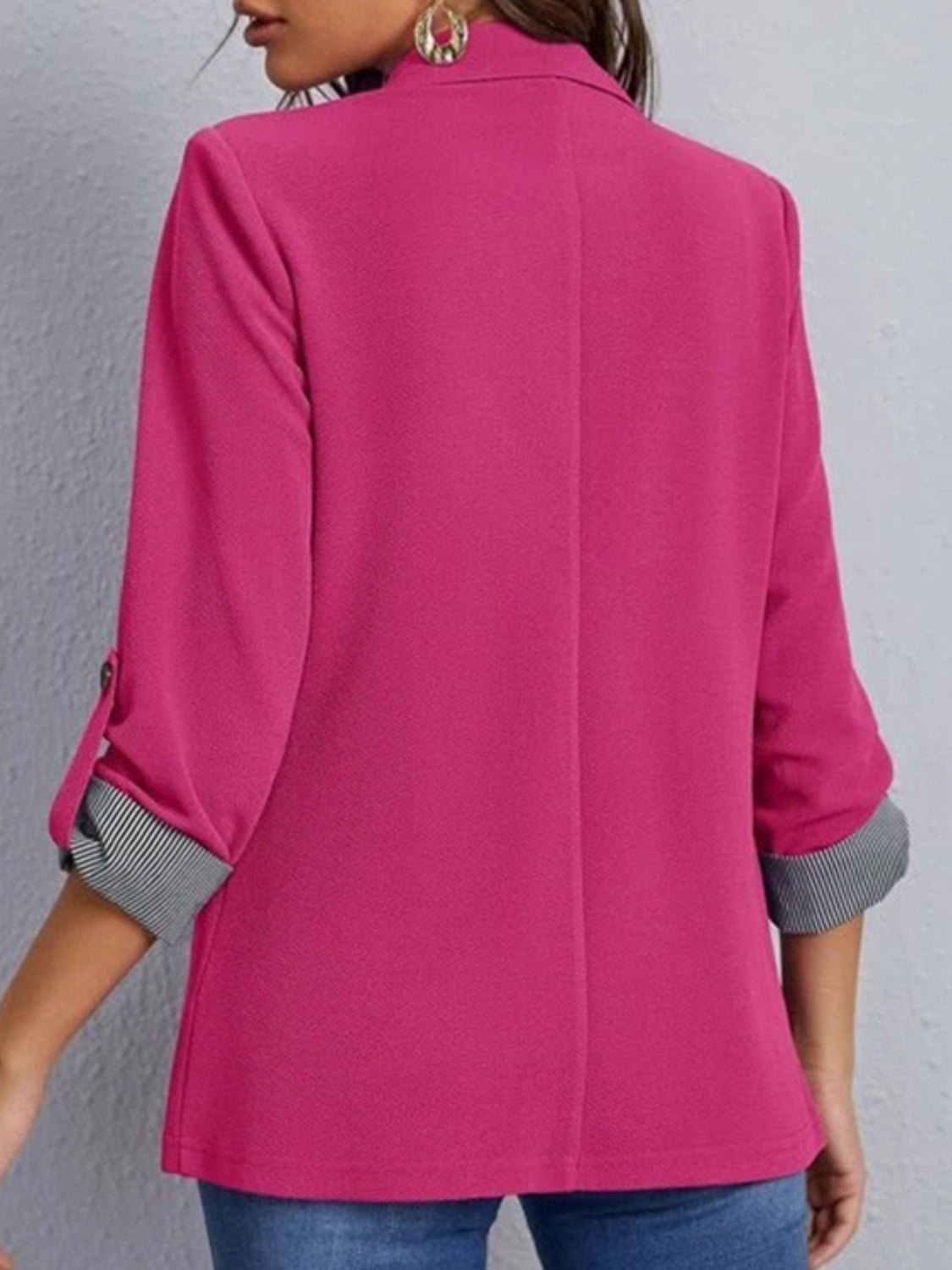 She Wears Glory “Walking in Wisdom” Roll-Tab Sleeve Blazer - She Wears Glory Beverly Hills