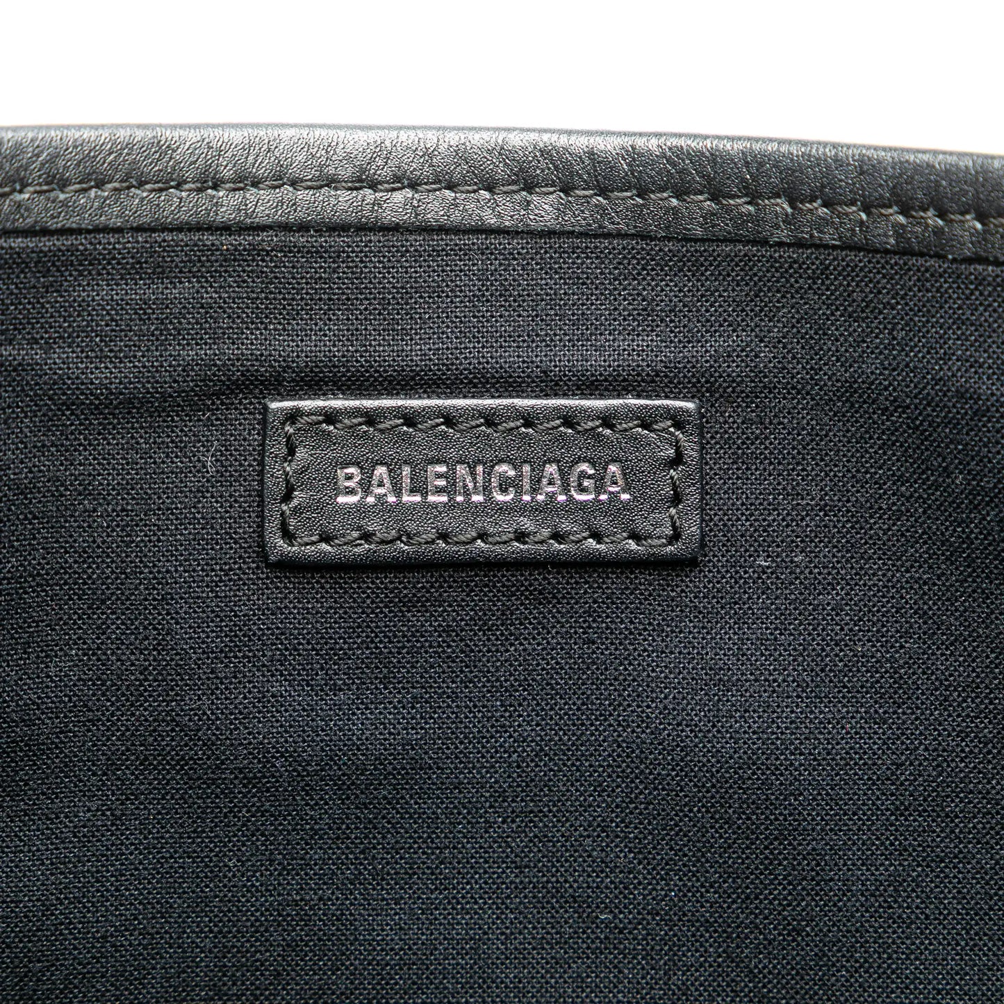 Balenciaga Coated Canvas Logo Navy Cabas Tote S