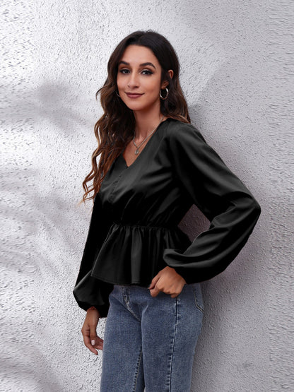 She Wears Glory™ — Crowned in Grace Peplum Blouse - She Wears Glory Beverly Hills