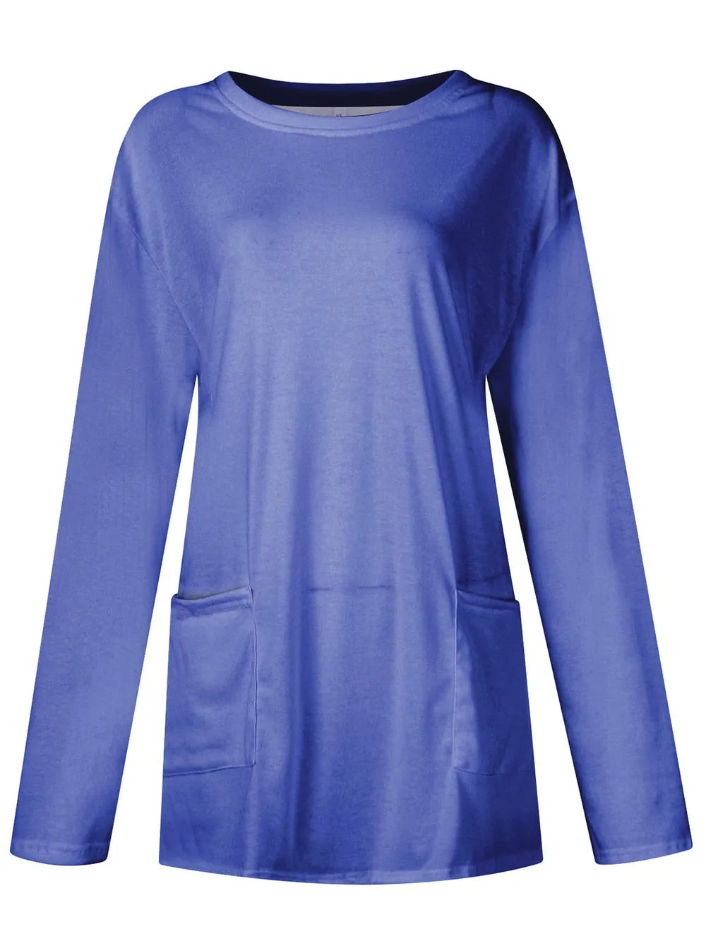 She Wears Glory™ Full Size Pocketed Round Neck Long Sleeve T-Shirt - She Wears Glory Beverly Hills