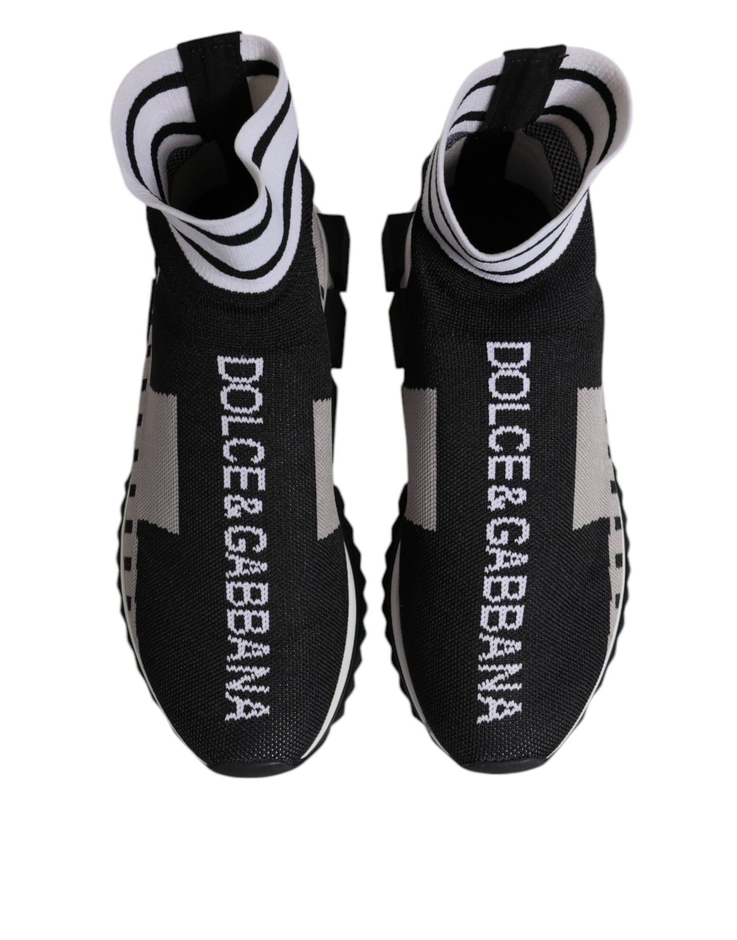 Dolce & Gabbana Black Gray Sorrento Socks Women Sneakers Shoes