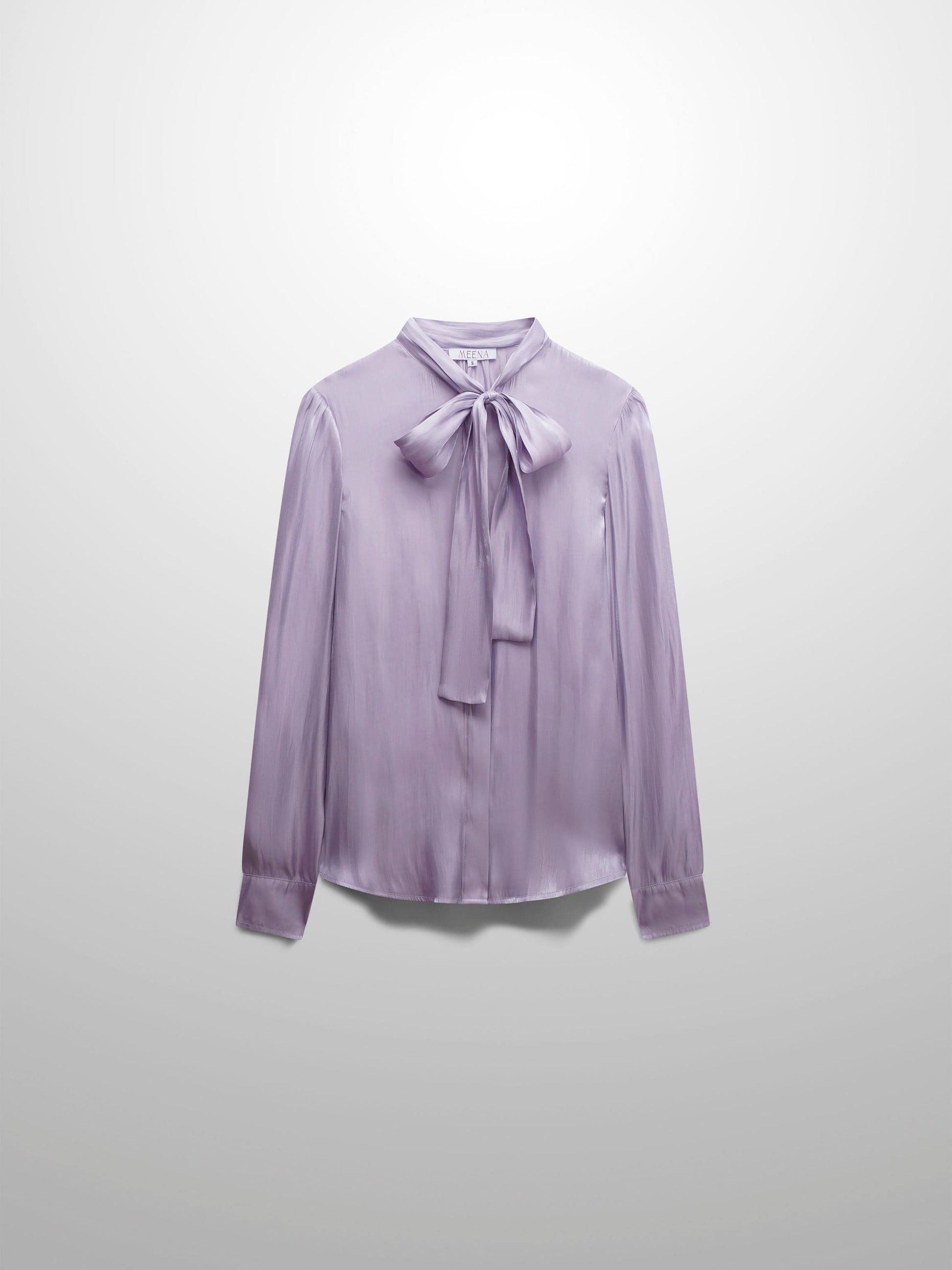 Shimmer Tie Blouse-Grey-0