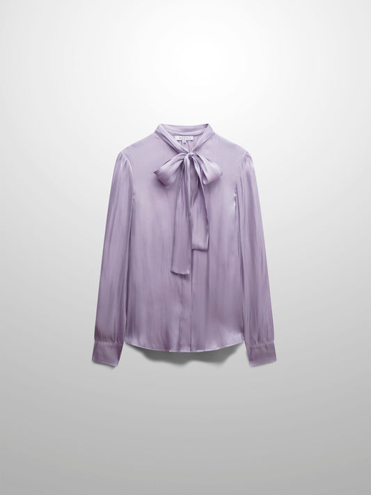 Shimmer Tie Blouse-Grey-0