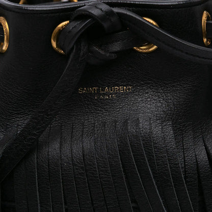 Saint Laurent Small Calfskin Emmanuelle Fringe Bucket Bag