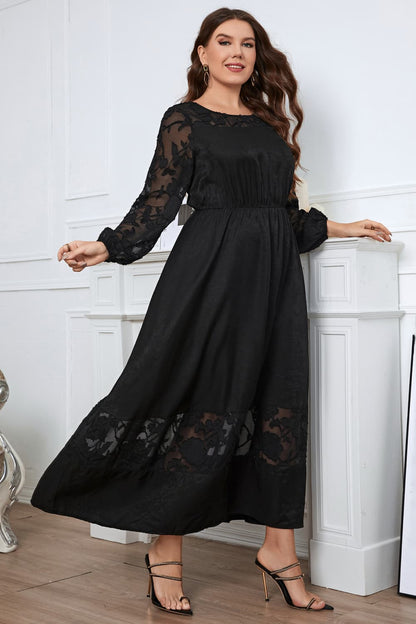 She Wears Glory™ “Royal Calling” Plus Size Embroidered Long Sleeve Maxi Dress - She Wears Glory Beverly Hills