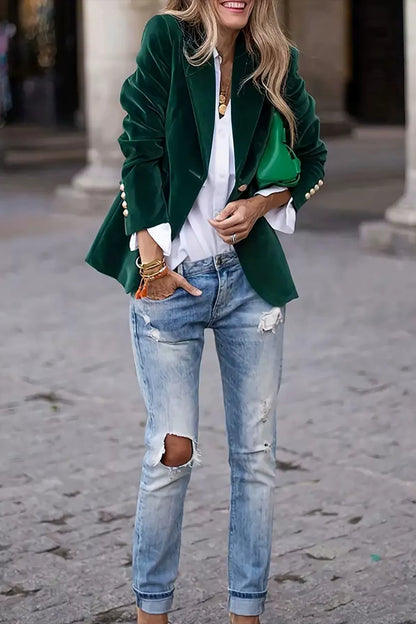 She Wears Glory “Clothed in Confidence” One-Button Lapel Blazer - She Wears Glory Beverly Hills