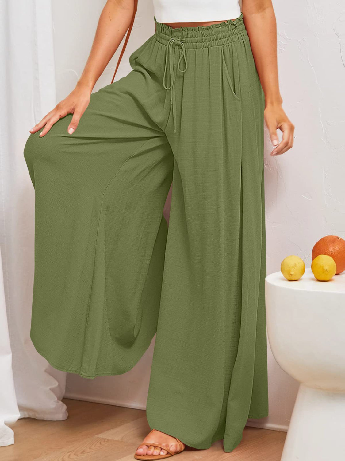 She Wears Glory™ “Grace in Motion” Wide Leg Pants with Pockets - She Wears Glory Beverly Hills