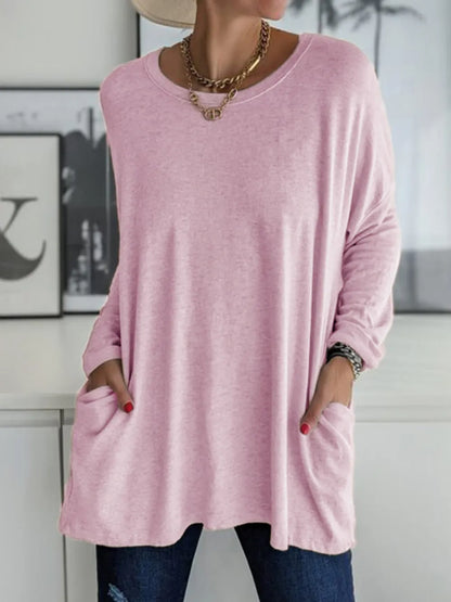 She Wears Glory™ Full Size Round Neck Long Sleeve T-Shirt - She Wears Glory Beverly Hills