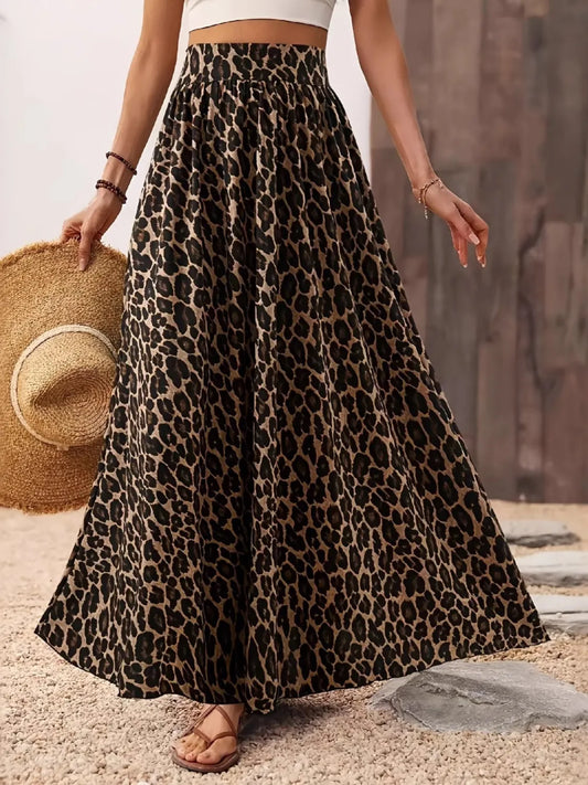 She Wears Glory™ “Courage in Roar” Leopard Maxi Skirt - She Wears Glory Beverly Hills
