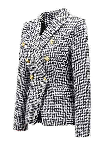 She Wears Glory “Established in Grace” Lapel Collar Buttoned Blazer - She Wears Glory Beverly Hills