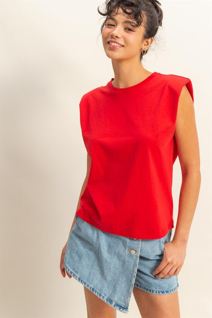 She Wears Glory™ Structured Sleeveless Cotton Top – Strength at the Shoulders, Stillness in the Spirit - She Wears Glory Beverly Hills