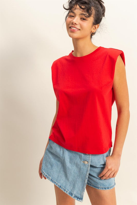 She Wears Glory™ Structured Sleeveless Cotton Top – Strength at the Shoulders, Stillness in the Spirit - She Wears Glory Beverly Hills