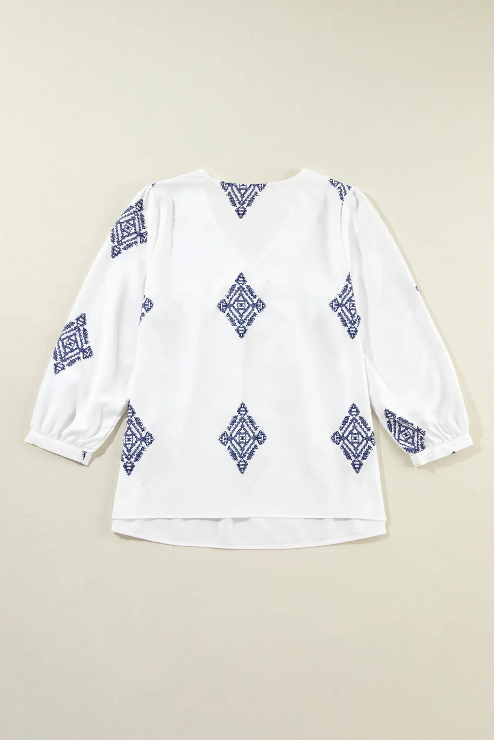 She Wears Glory™ — Radiant Grace Printed V-Neck Blouse - She Wears Glory Beverly Hills
