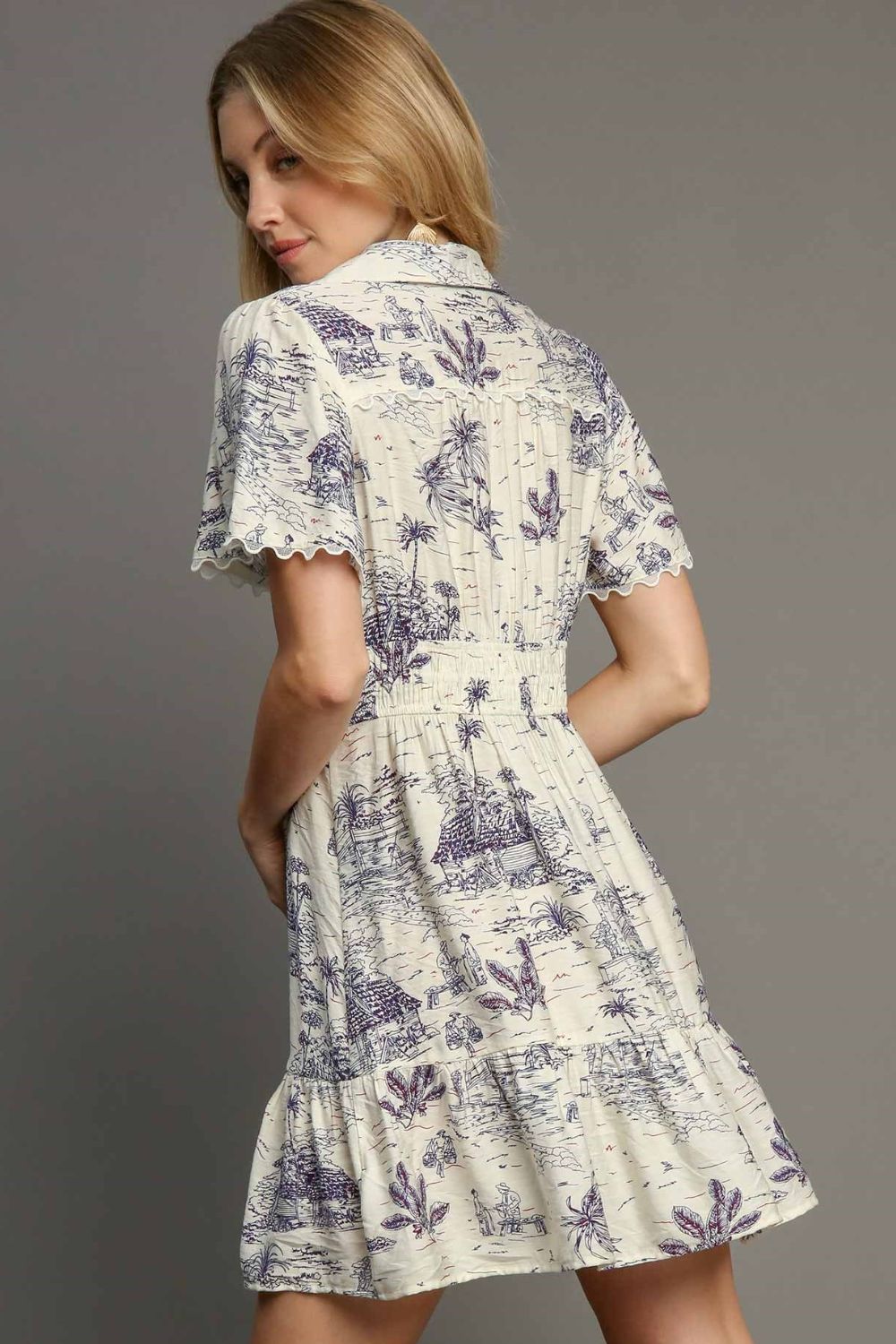 She Wears Glory™ Landscape Print Collared Dress – Created to Stand Out, Covered to Honor Him - She Wears Glory Beverly Hills