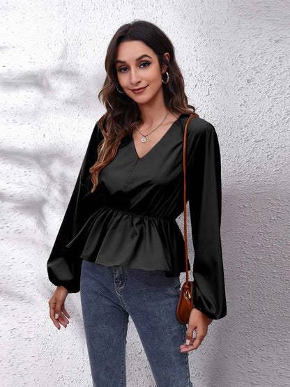 She Wears Glory™ — Crowned in Grace Peplum Blouse - She Wears Glory Beverly Hills