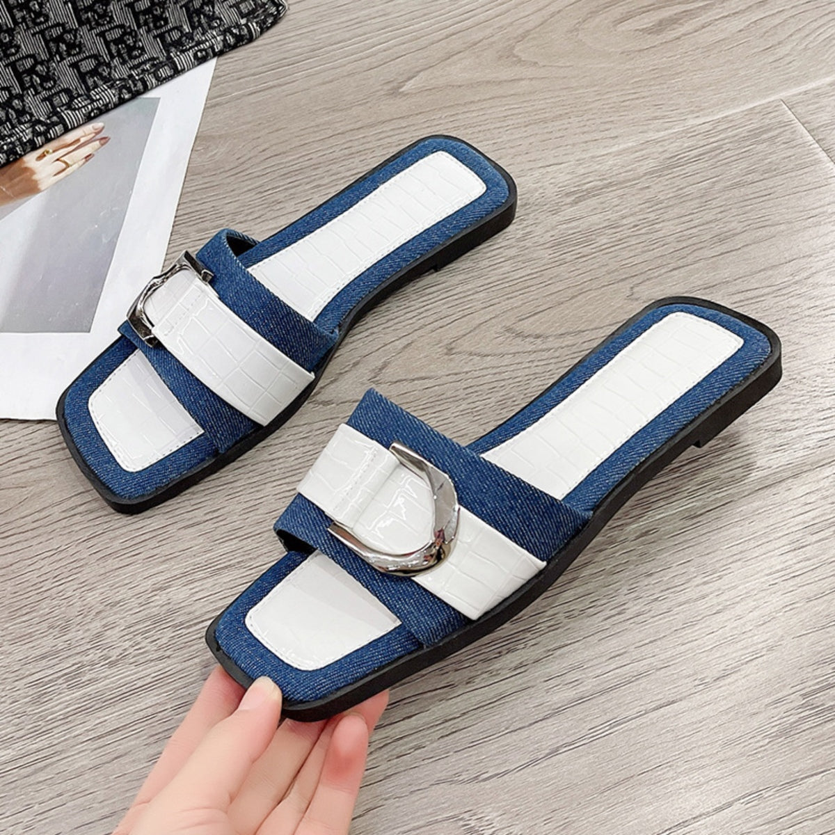 She Wears Glory™ — Deborah’s Destiny Buckle Trim Open Toe Sandals - She Wears Glory Beverly Hills
