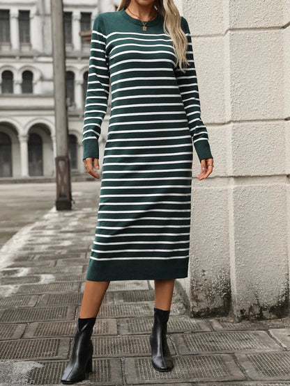 She Wears Glory™ Hannah Striped Promise Dress in Still Waters - She Wears Glory Beverly Hills
