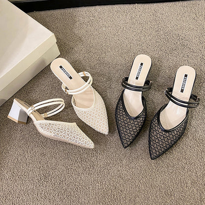 She Wears Glory™ — Esther’s Edge Point Toe Block Heel Sandals - She Wears Glory Beverly Hills