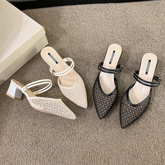 She Wears Glory™ — Esther’s Edge Point Toe Block Heel Sandals - She Wears Glory Beverly Hills