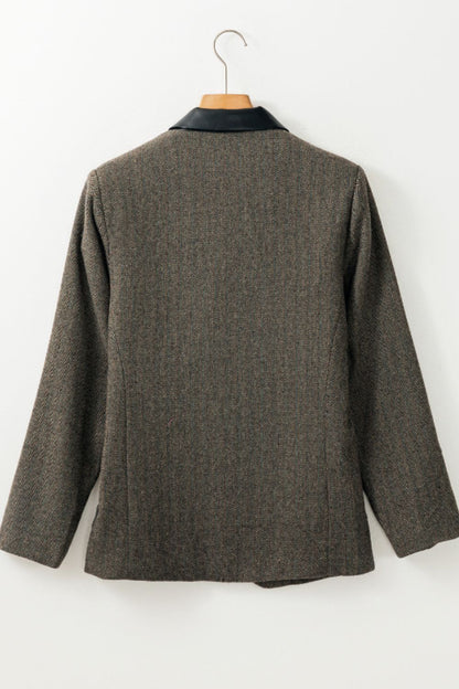 She Wears Glory “Rooted in Grace” Pocketed Buttoned Long Sleeve Blazer - She Wears Glory Beverly Hills