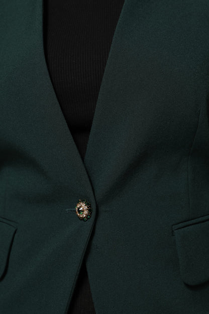 Maison Margiela Green Single Breasted One Button Coat Jacket