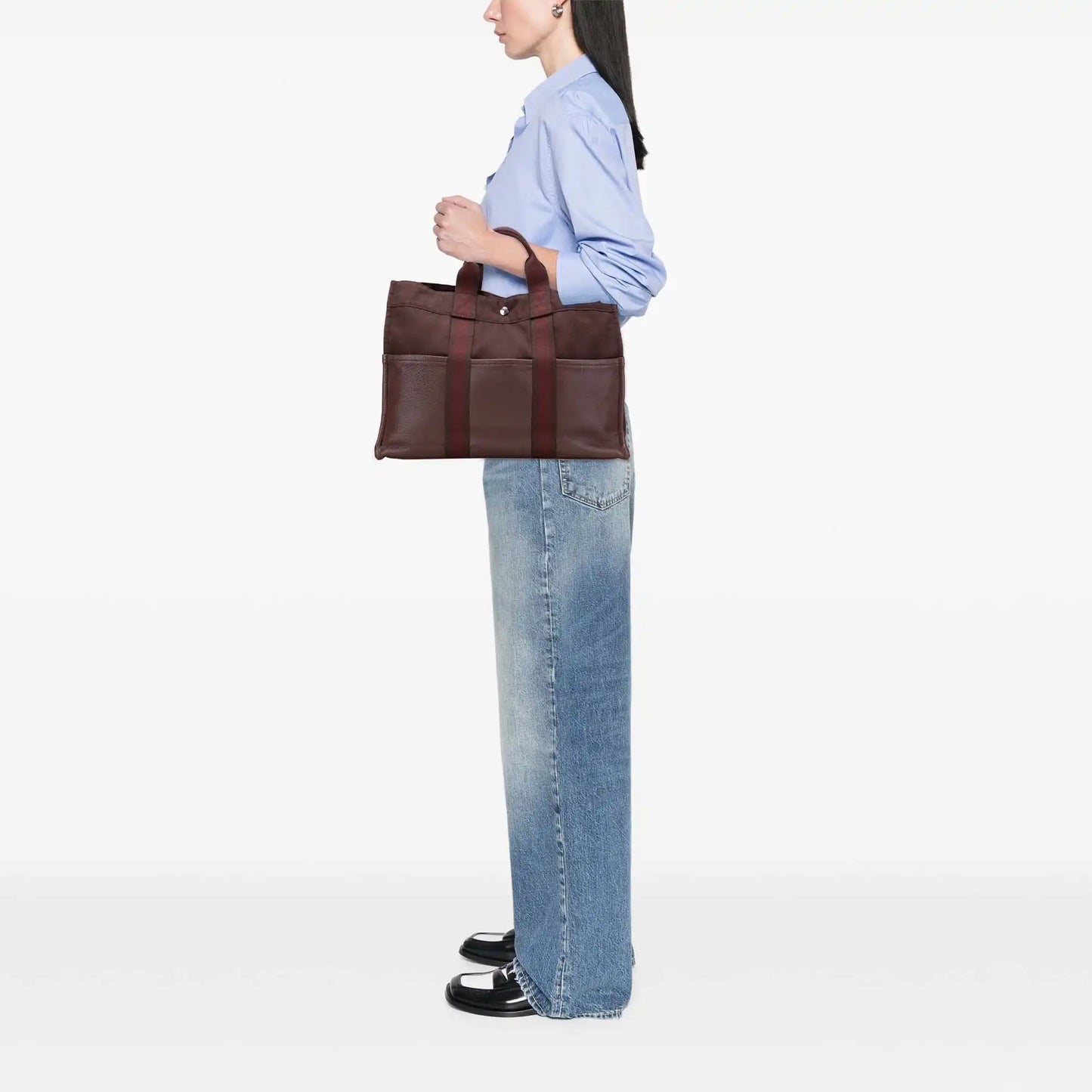 Hermès Canvas and Leather Fourre Tout MM