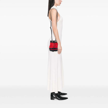 Gucci Mini Suede and Patent Web Ophidia Bucket Bag
