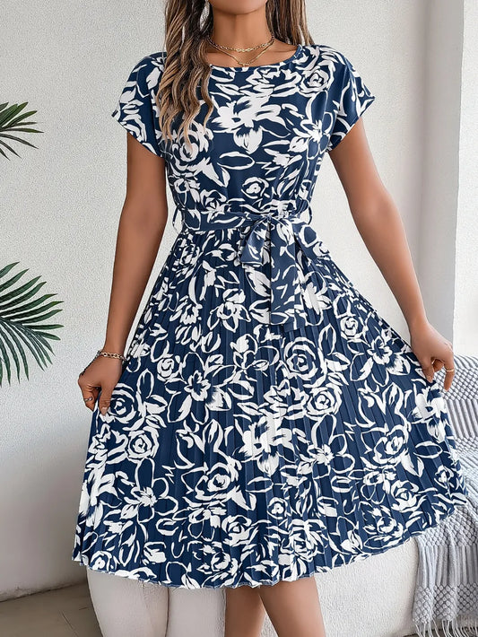 She Wears Glory “Leah’s Promise” Pleated Tie-Waist Dress - She Wears Glory Beverly Hills