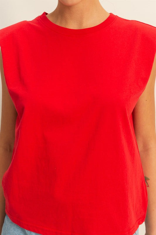 She Wears Glory™ Structured Sleeveless Cotton Top – Strength at the Shoulders, Stillness in the Spirit - She Wears Glory Beverly Hills