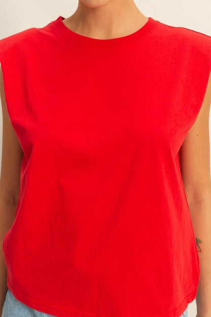 She Wears Glory™ Structured Sleeveless Cotton Top – Strength at the Shoulders, Stillness in the Spirit - She Wears Glory Beverly Hills