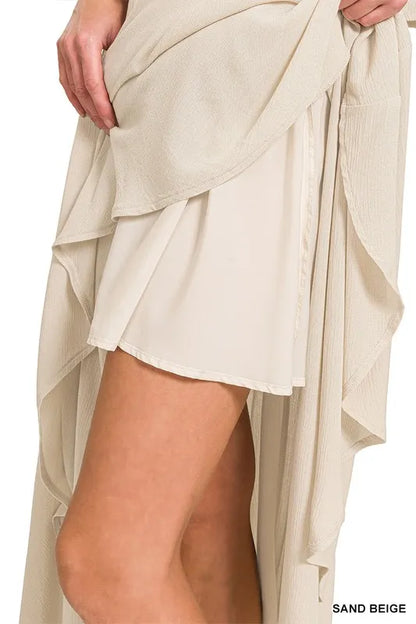 She Wears Glory™ – The Promise Set (Crinkle Gauze Crop Tee & Skirt Ensemble) - She Wears Glory Beverly Hills
