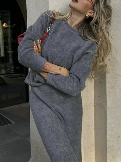 She Wears Glory™ Wrapped in Stillness Sweater Skirt Set - She Wears Glory Beverly Hills