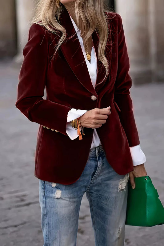 She Wears Glory “Steadfast & Set Apart” Lapel Collar One-Button Blazer - She Wears Glory Beverly Hills