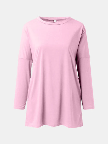 She Wears Glory™ Full Size Round Neck Long Sleeve T-Shirt - She Wears Glory Beverly Hills