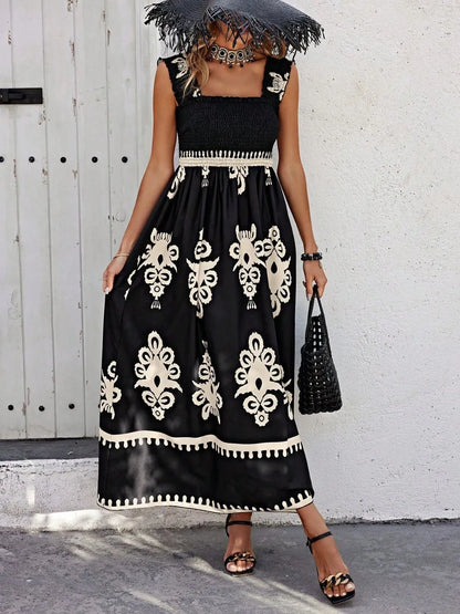 She Wears Glory “Clothed in Praise” Smocked Wide Strap Maxi Dress - She Wears Glory Beverly Hills