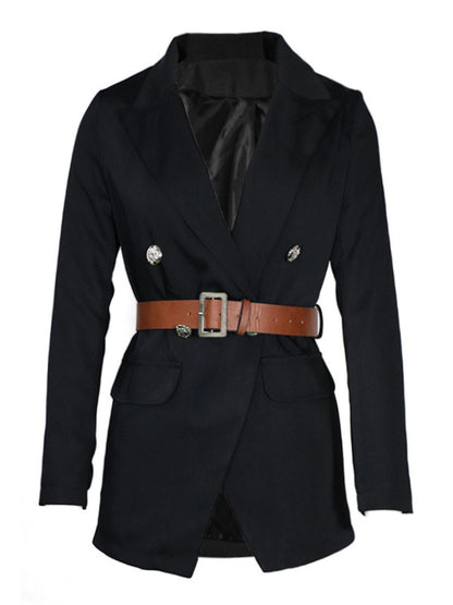 She Wears Glory “Anchored in Honor” Buttoned Lapel Collar Blazer - She Wears Glory Beverly Hills