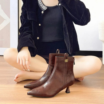 She Wears Glory™ Point Toe Kitten Heels Boots - She Wears Glory Beverly Hills