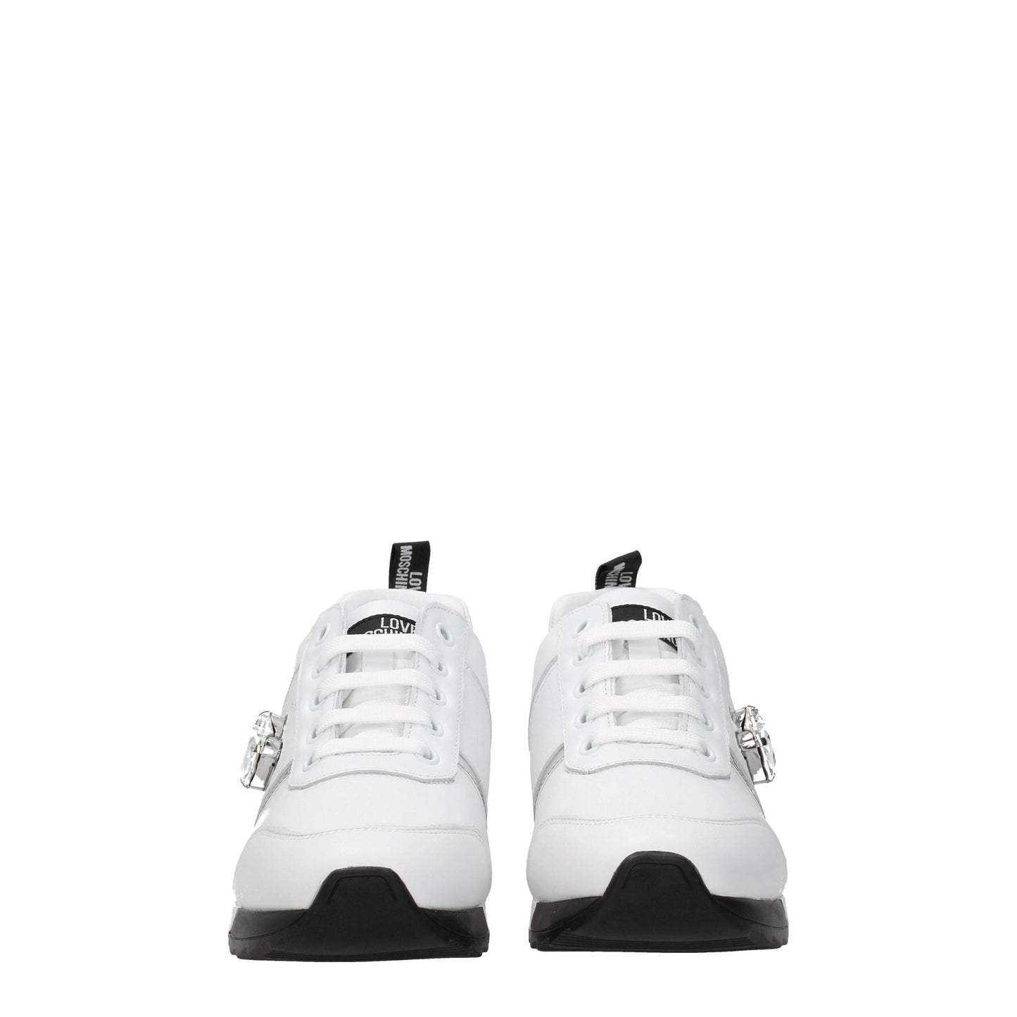 Love Moschino White Leather Low Top Sneakers